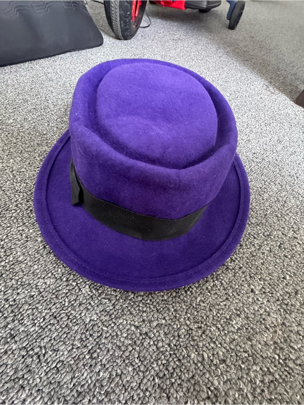 Rich Purple Wool Fedora Hat with Black Band - Men's Accessory
